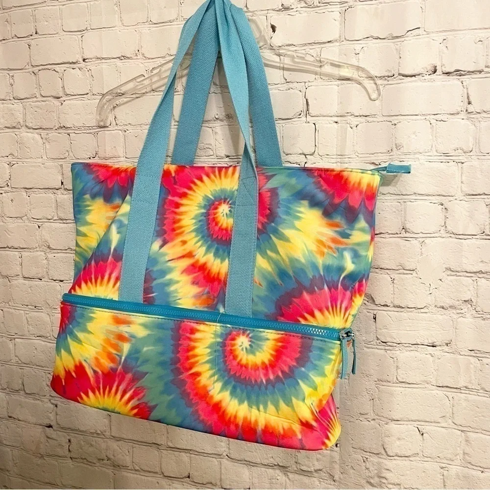 Large Multi-Color Tie- Dye Tote Bag New - Picture 2 of 7
